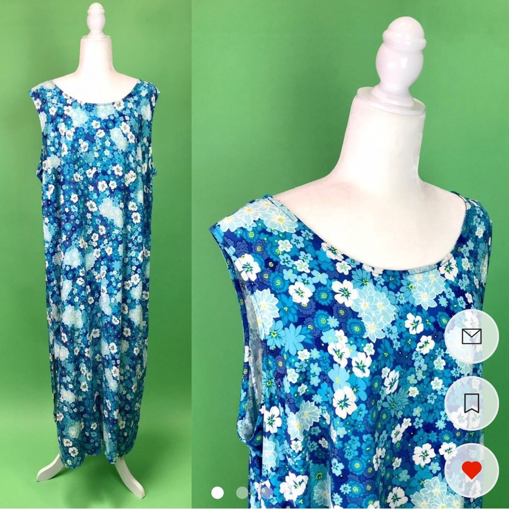Vintage Floral Plus Size Midi Dress